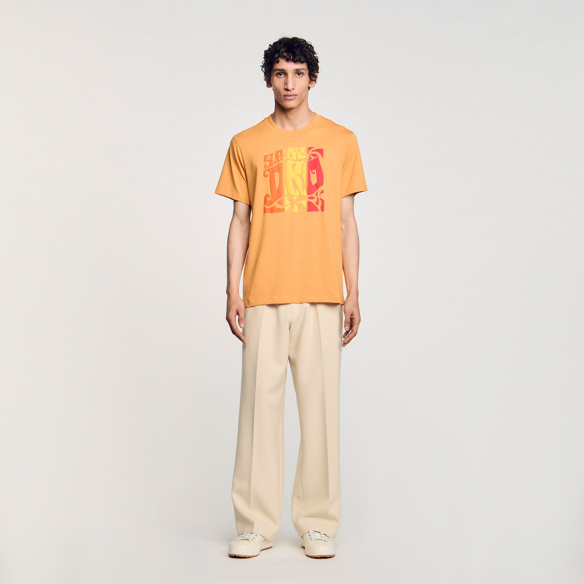 T-shirt en coton à imprimé vagues
