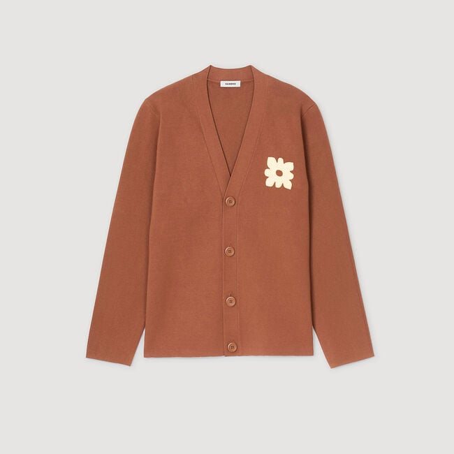 Cardigan à détail fleur