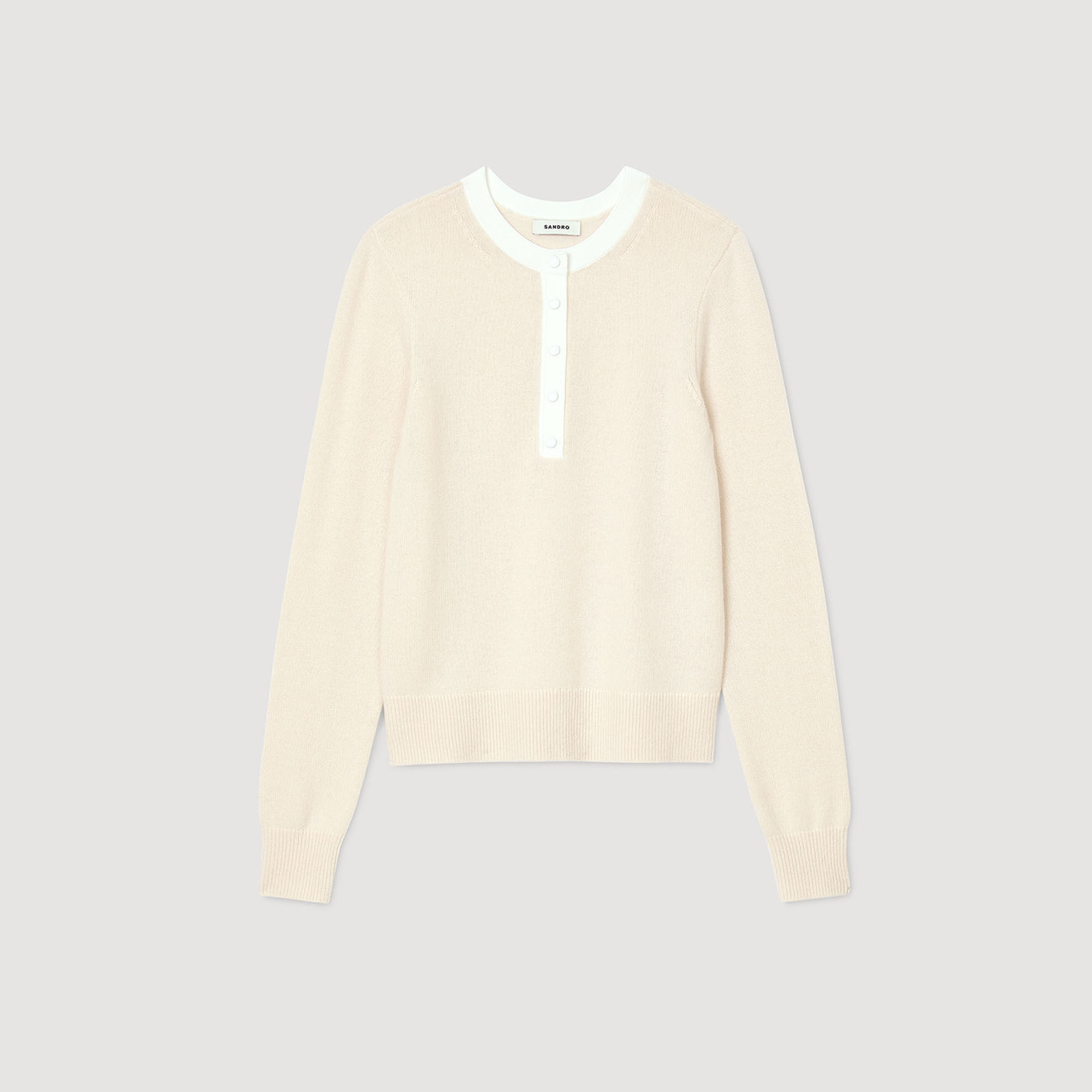 Pull bicolore en laine et cachemire 