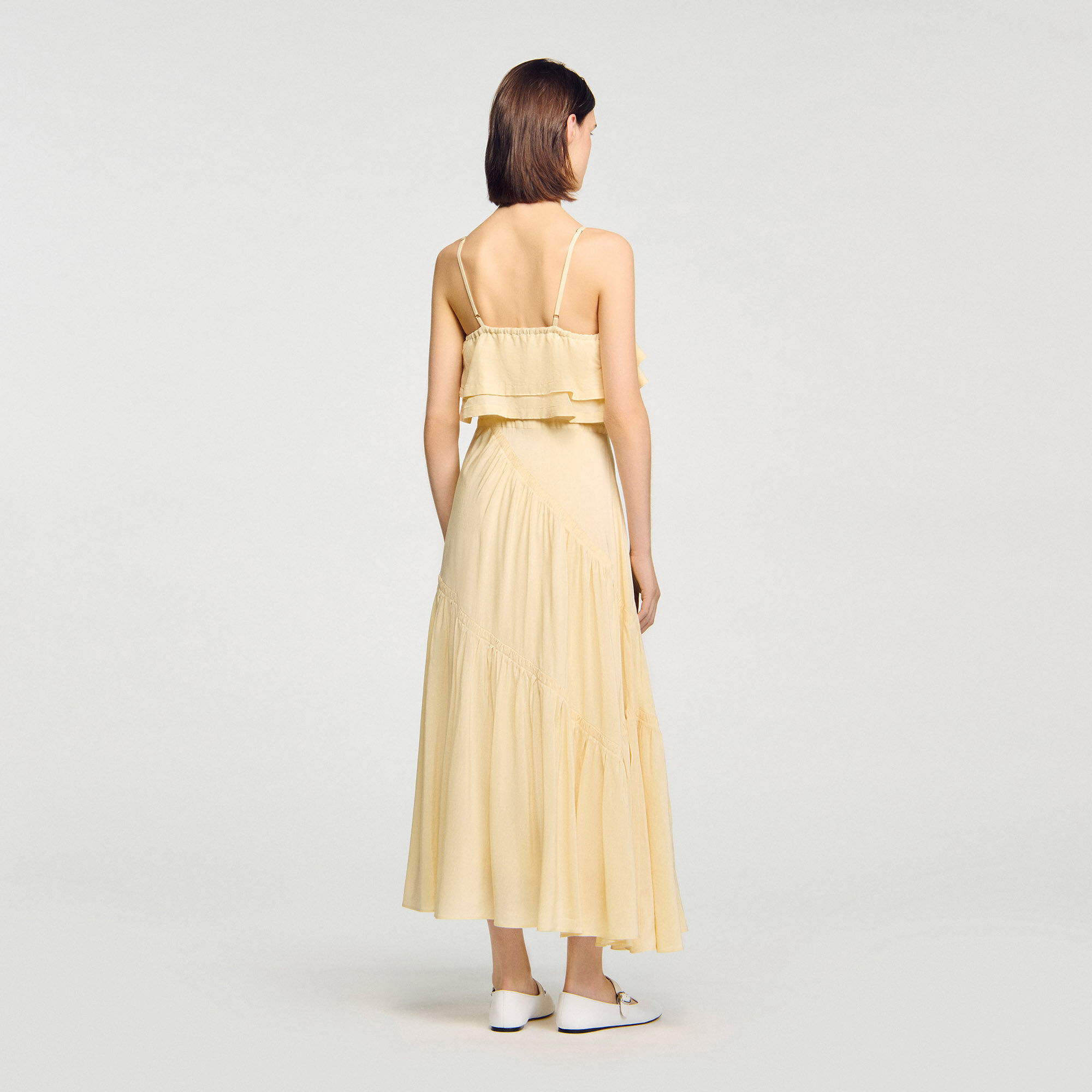Robe longue à volants