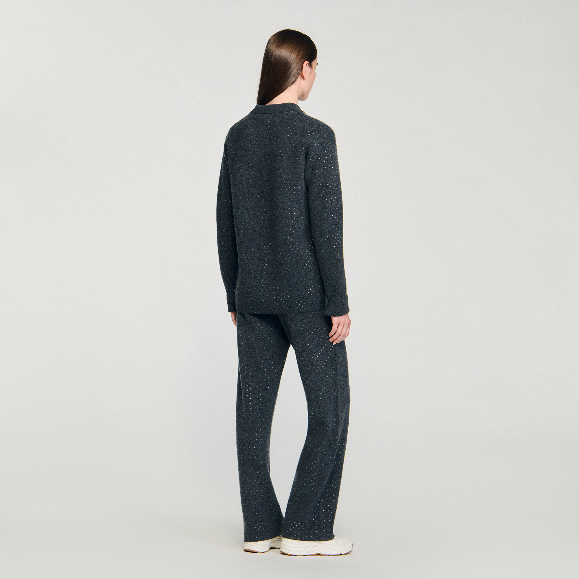 Cardigan long à strass