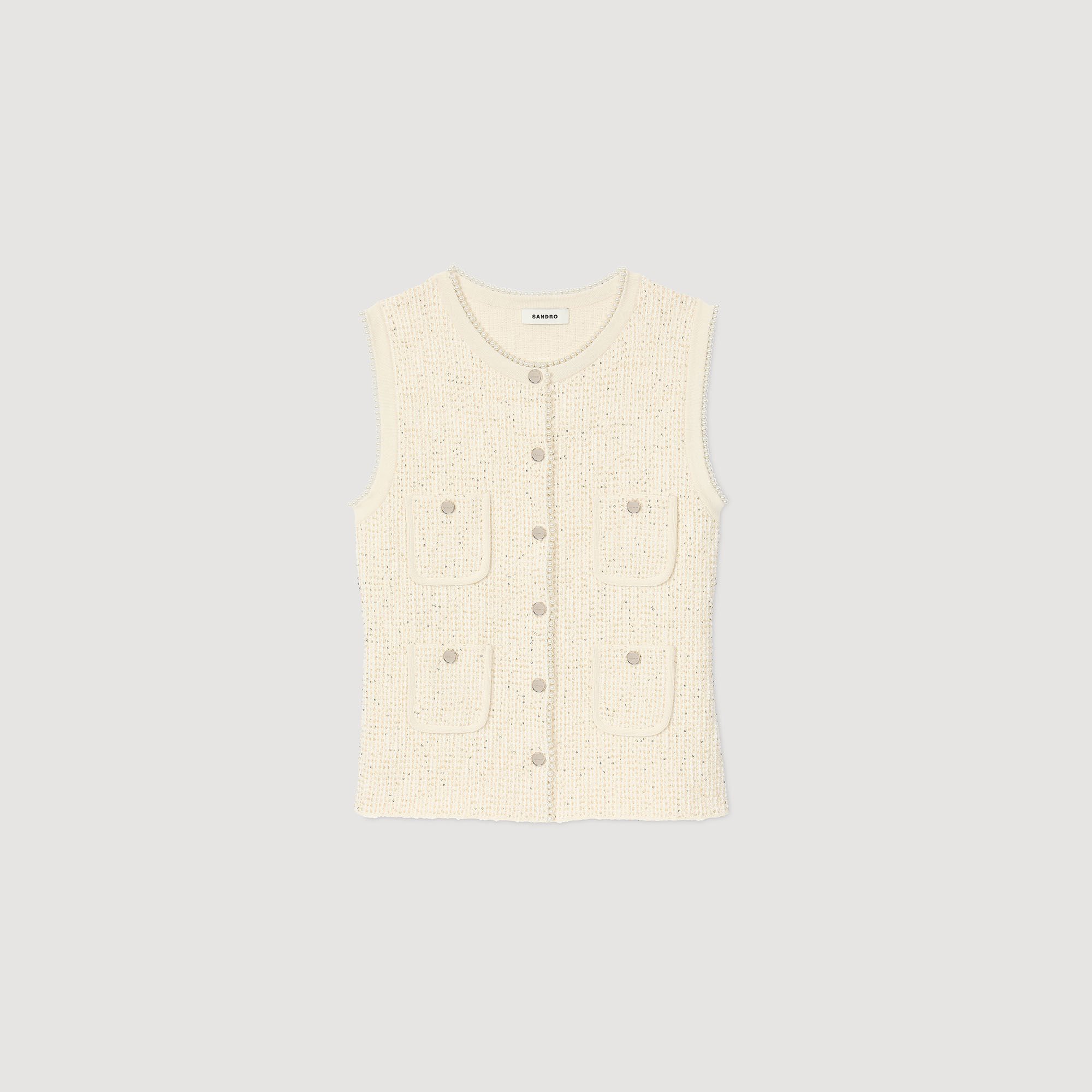 Cardigan en maille tweed