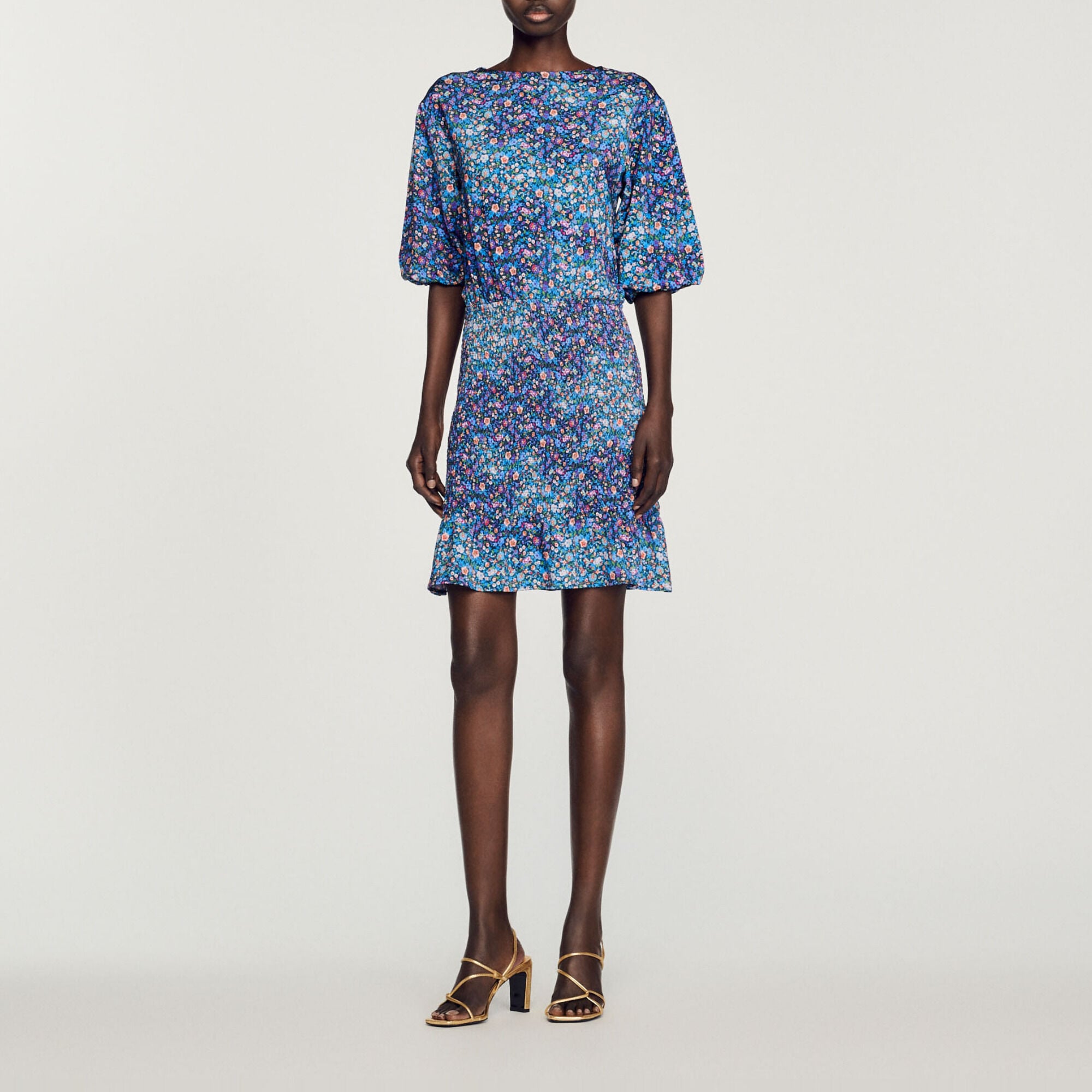 Robe courte imprim&eacute; fleuri