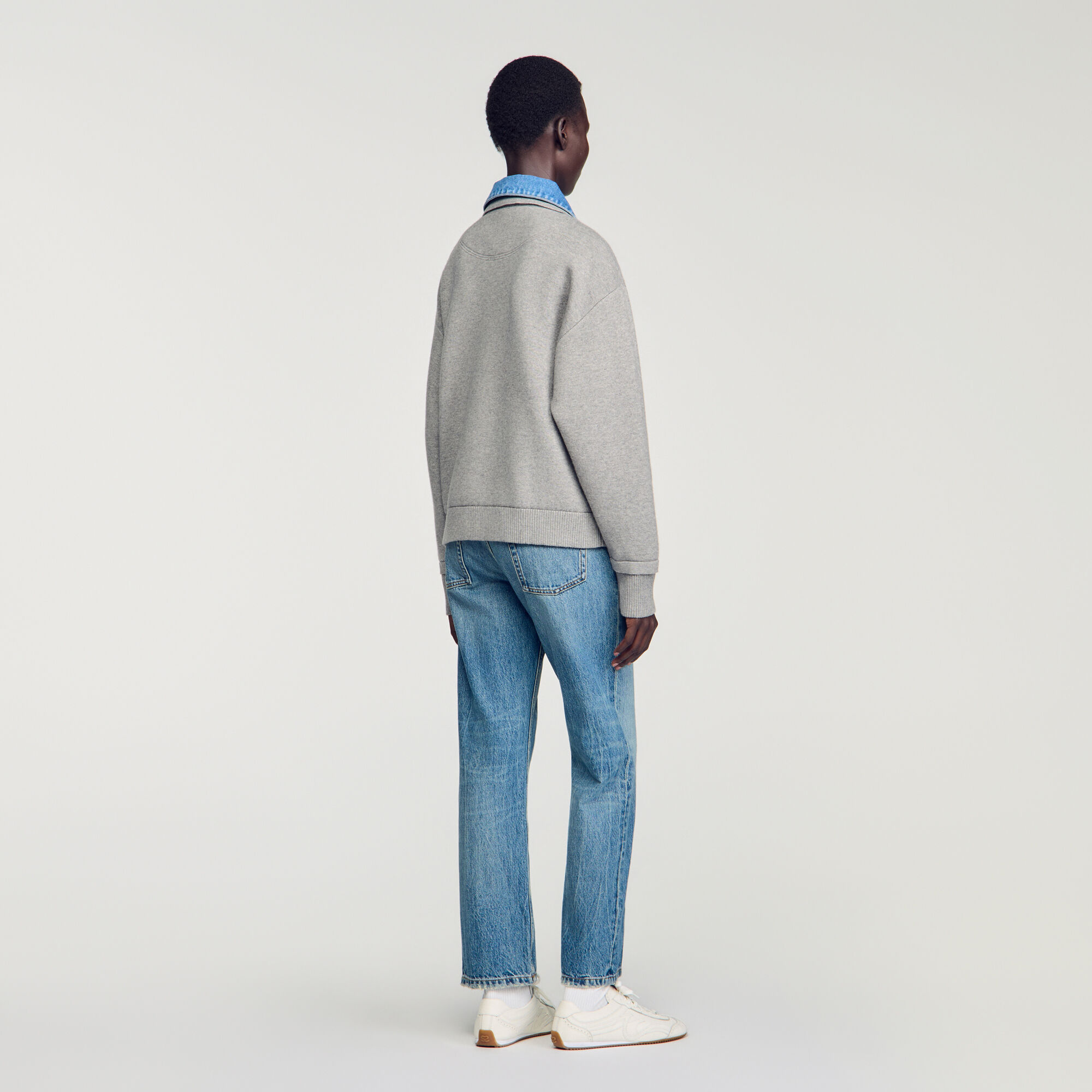 Cardigan zipp&eacute; effet 2 en 1 - Femme | Sandro Paris