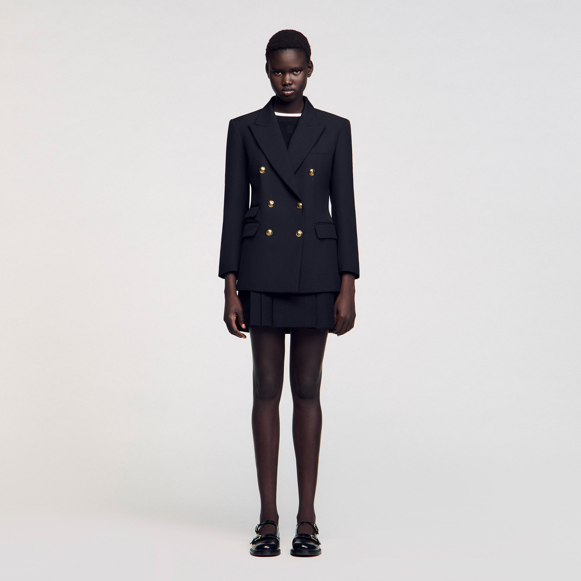 Veste de tailleur à boutonnage croisé