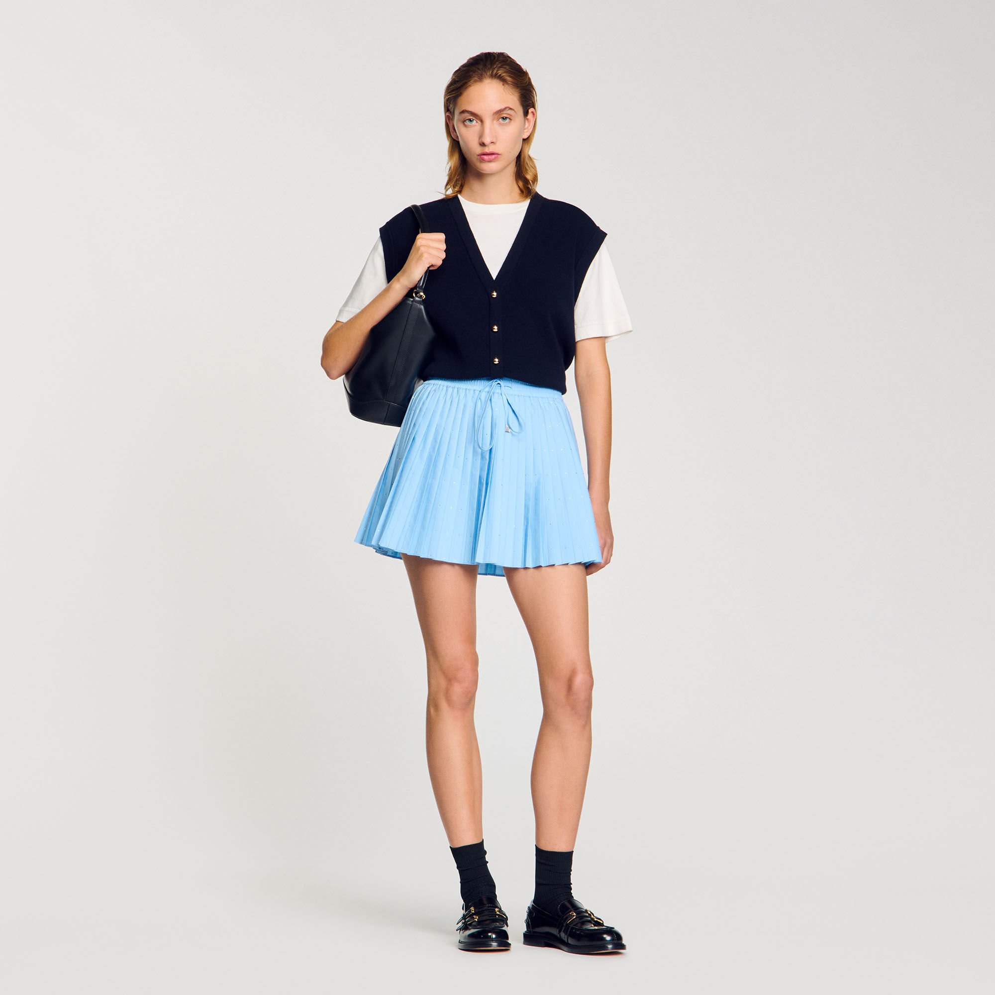 Pull bicolore en laine et cachemire 