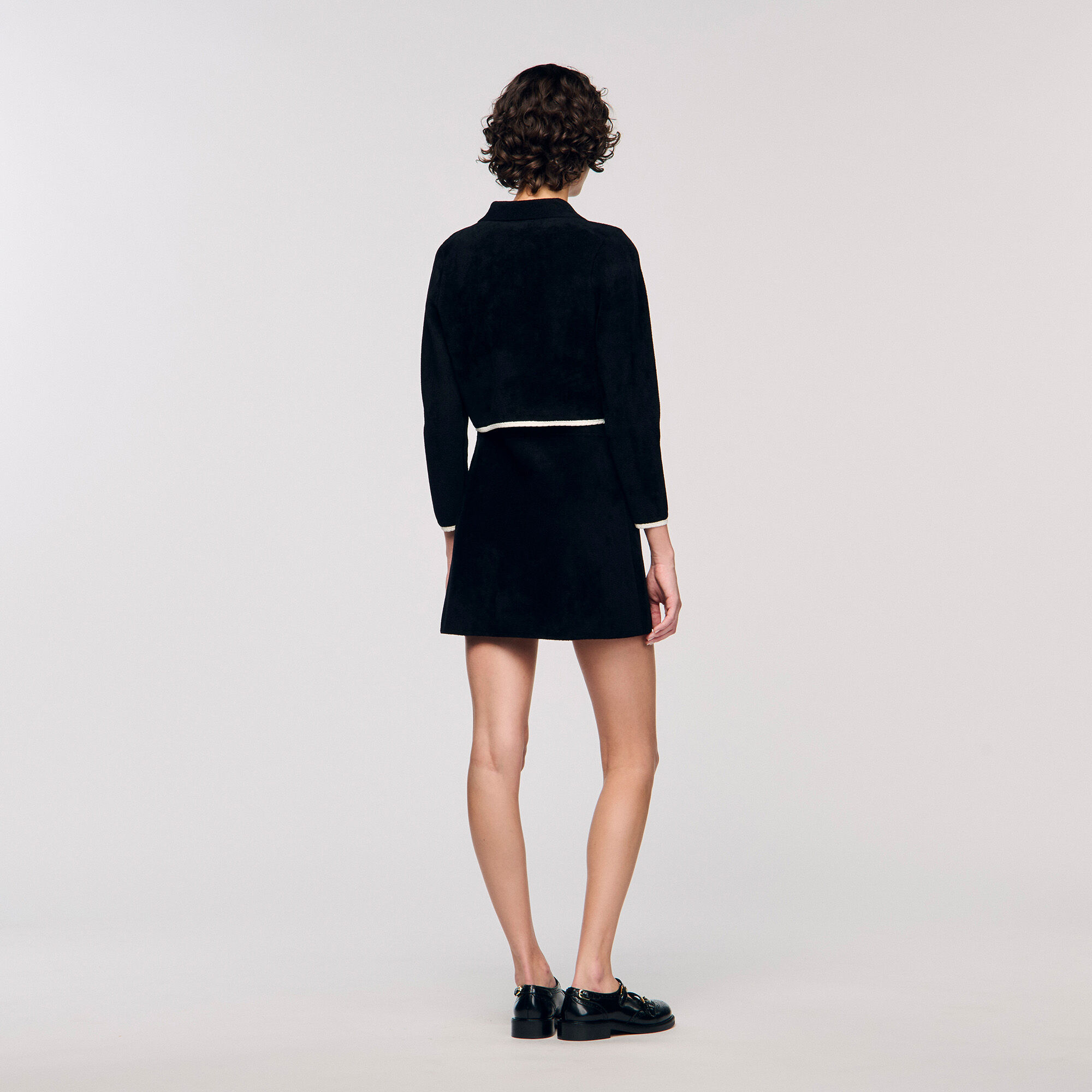 Cardigan bicolore à col chemise