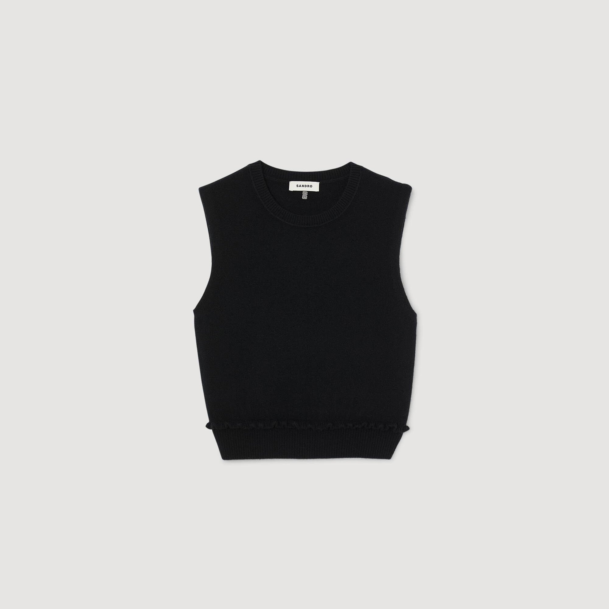 Pull laine cachemire à volant