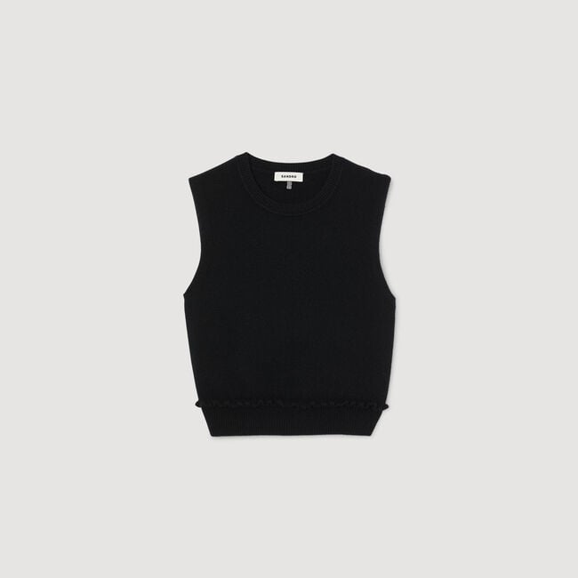 Pull laine cachemire à volant