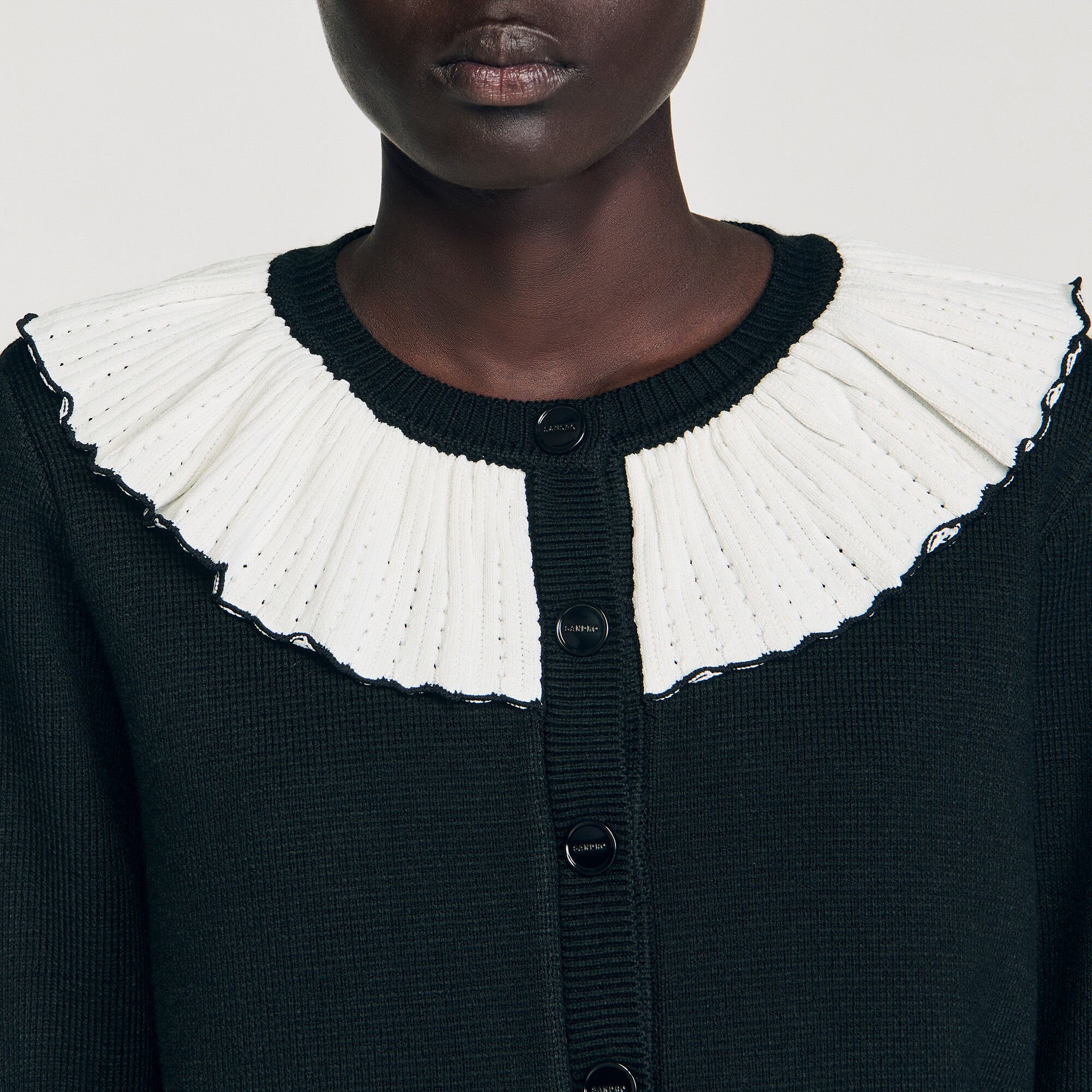 Cardigan à col contrasté
