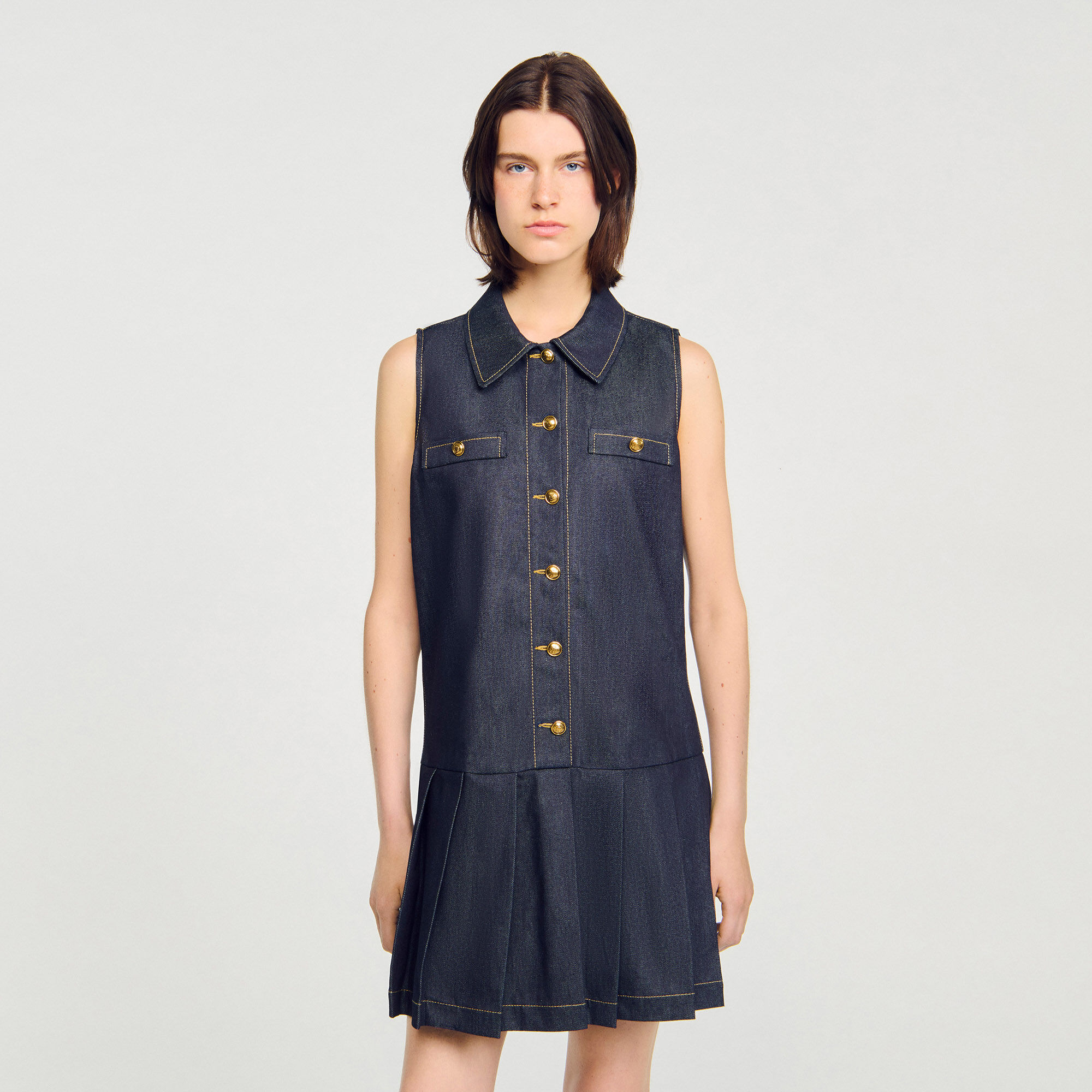 Robe courte en denim