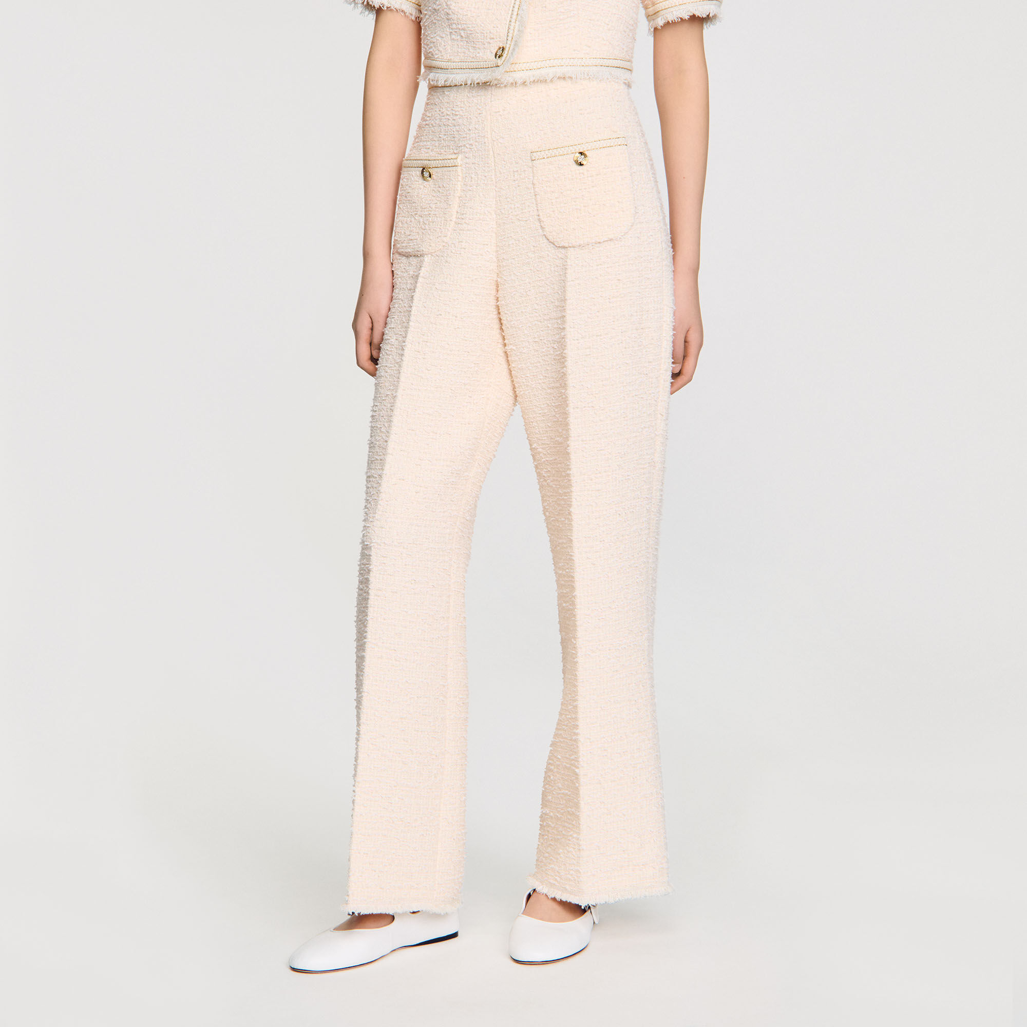 Pantalon en tweed fantaisie