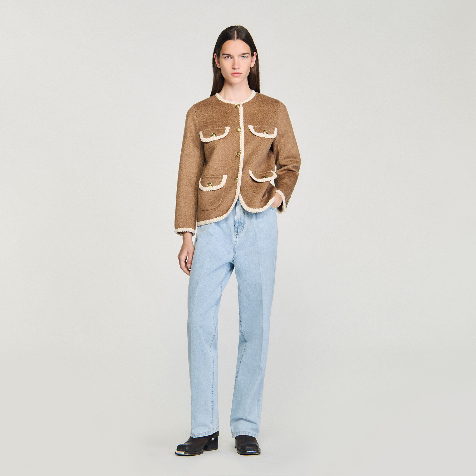 Veste double face boutonnée
