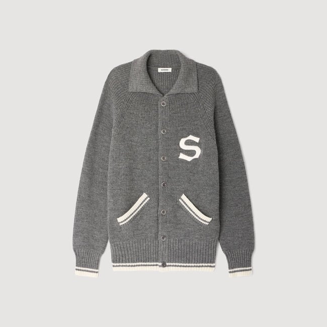 Cardigan en laine à patch S