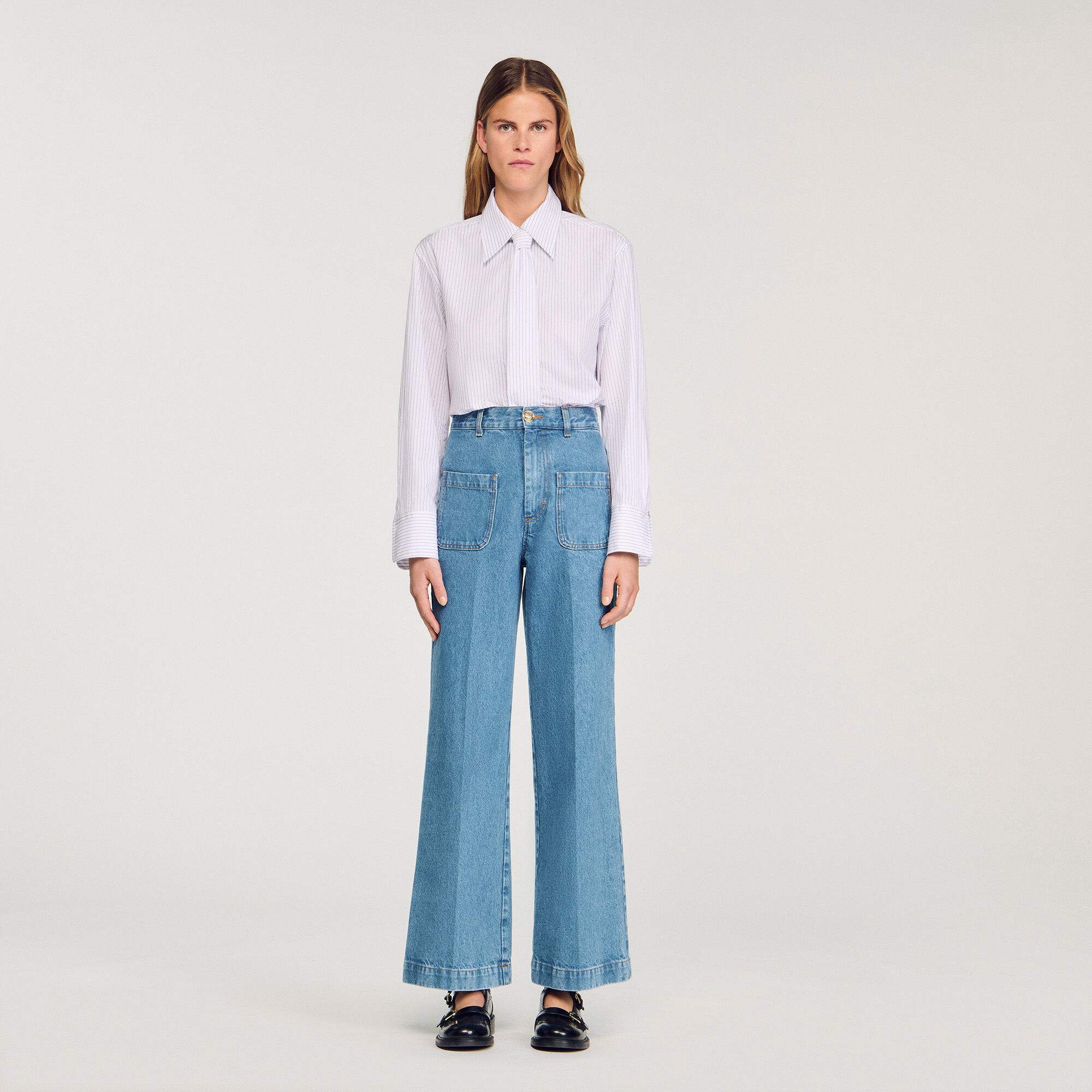 Jean large taille haute