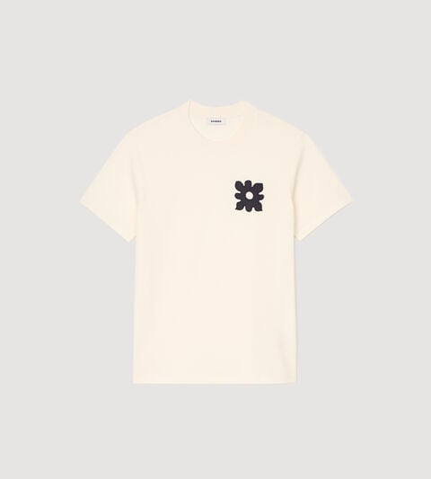 T-shirt à détail fleur