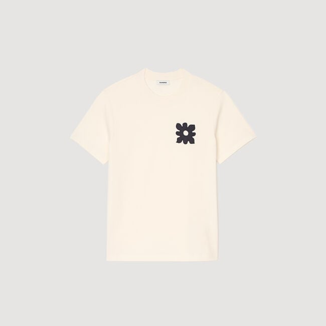 T-shirt à détail fleur