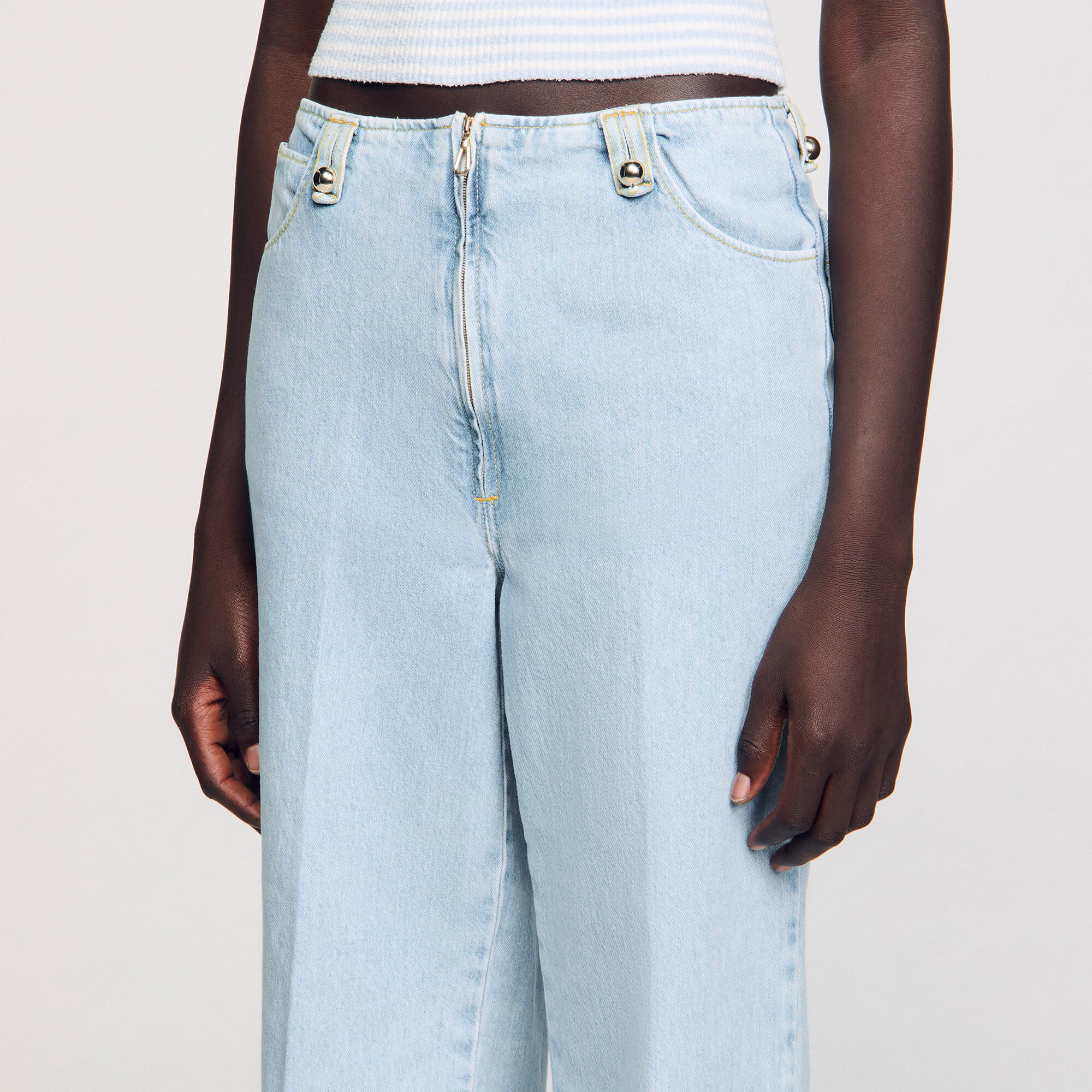 Jean large délavé