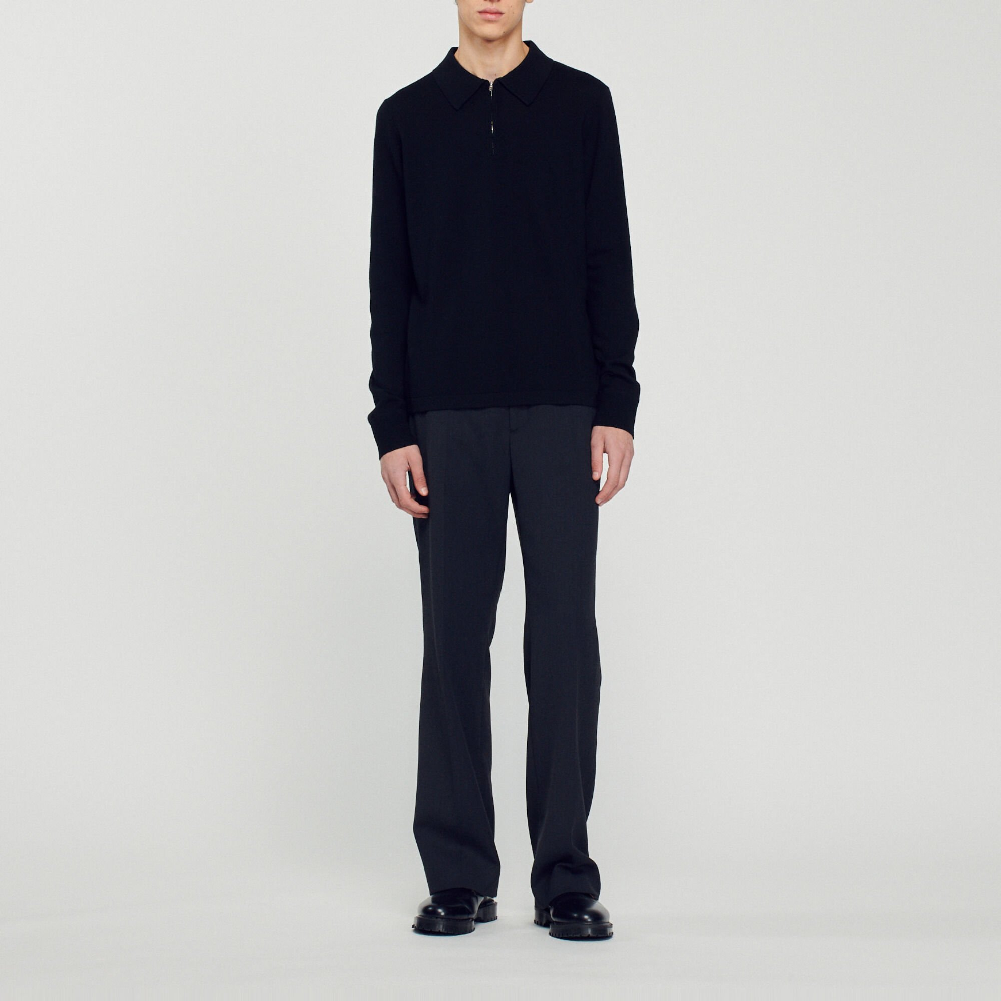 Pull polo en maille