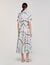 Robe midi en soie imprimé spirales