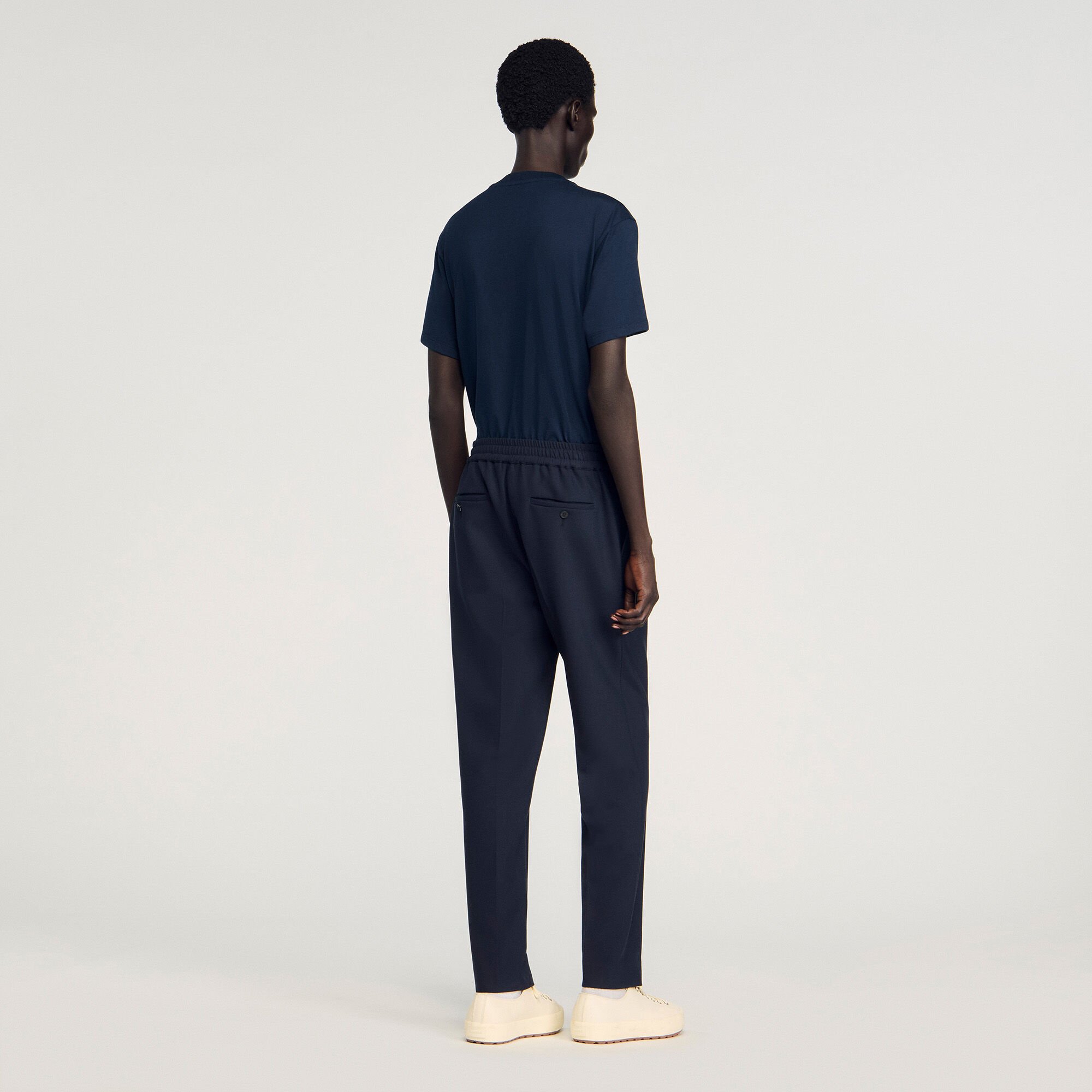 Pantalon droit élastiqué