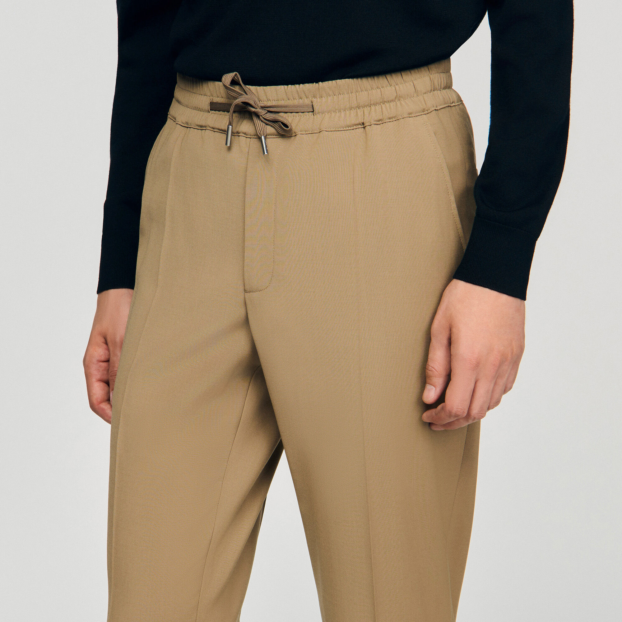 Pantalon élastiqué en laine