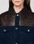 Blouson en denim et en cuir