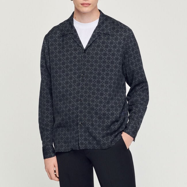Chemise fluide à col requin