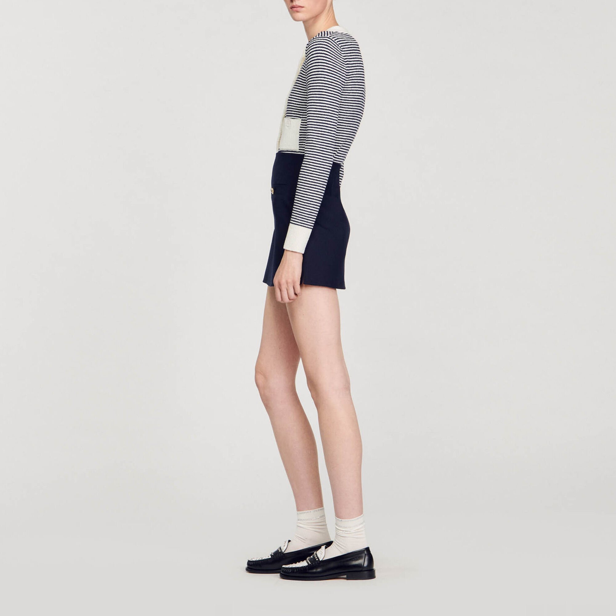 Jupe courte en twill de laine