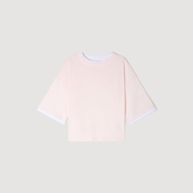 T-shirt &agrave; finitions contrast&eacute;es