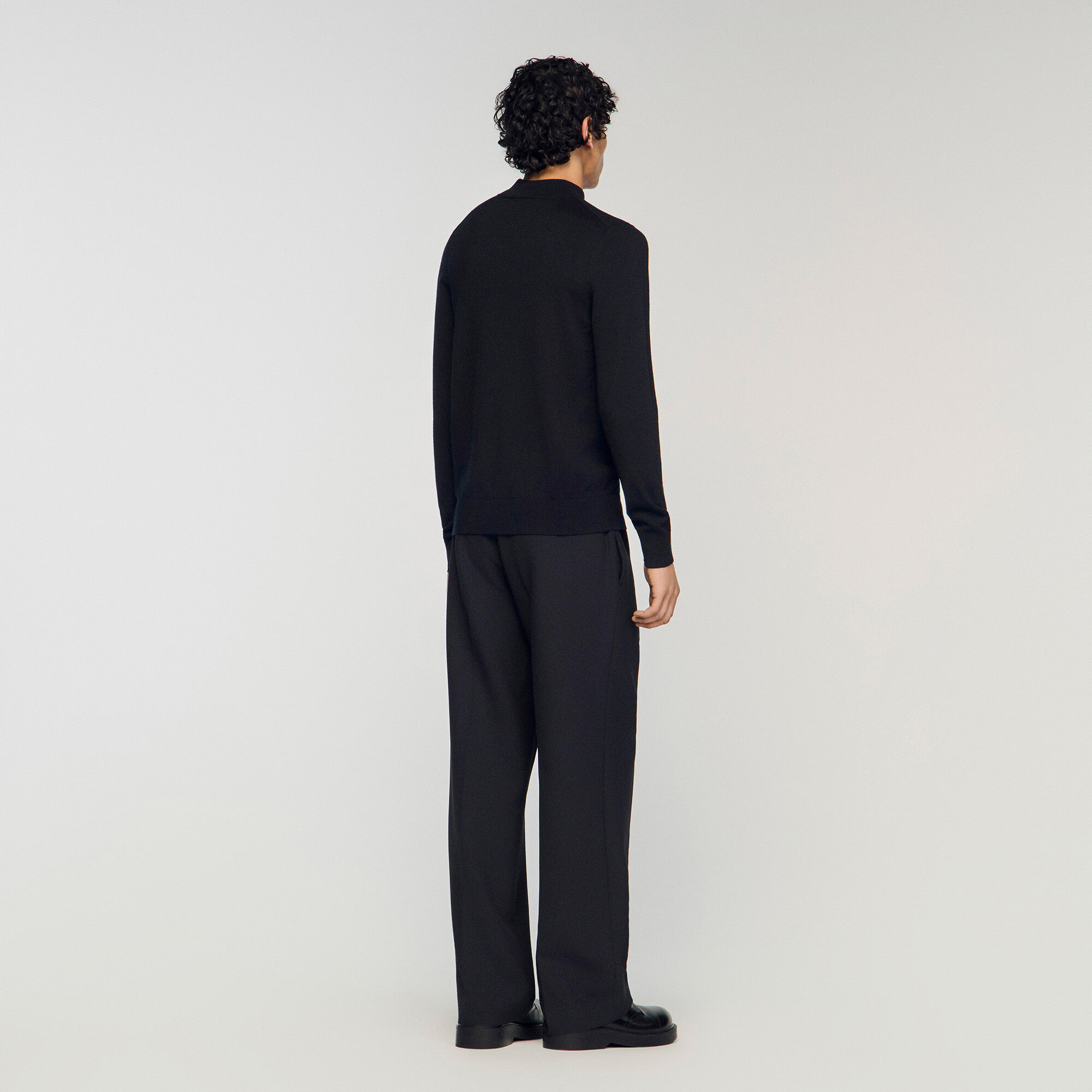 Pull en laine &agrave; col montant