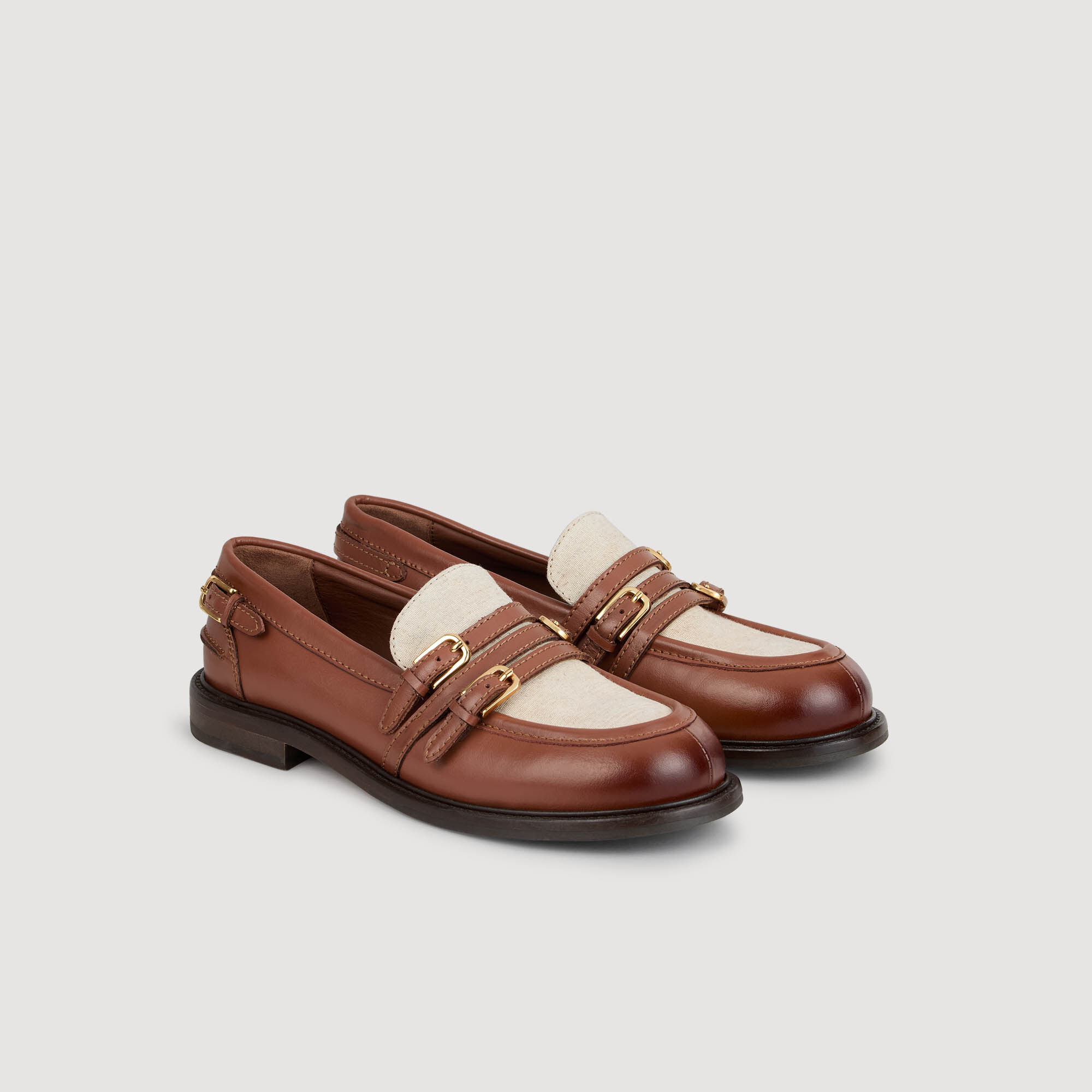Mocassins en cuir brillant