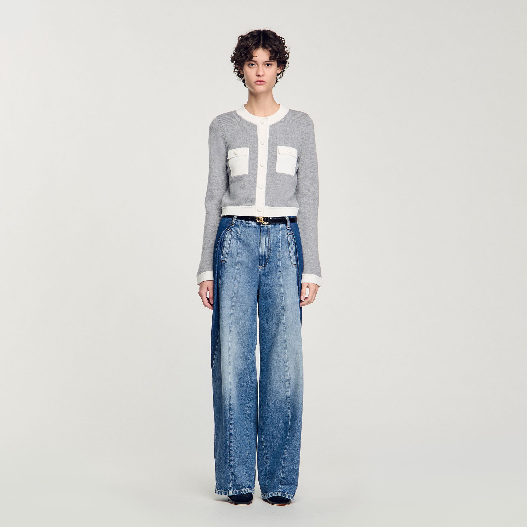 Cardigan bicolore