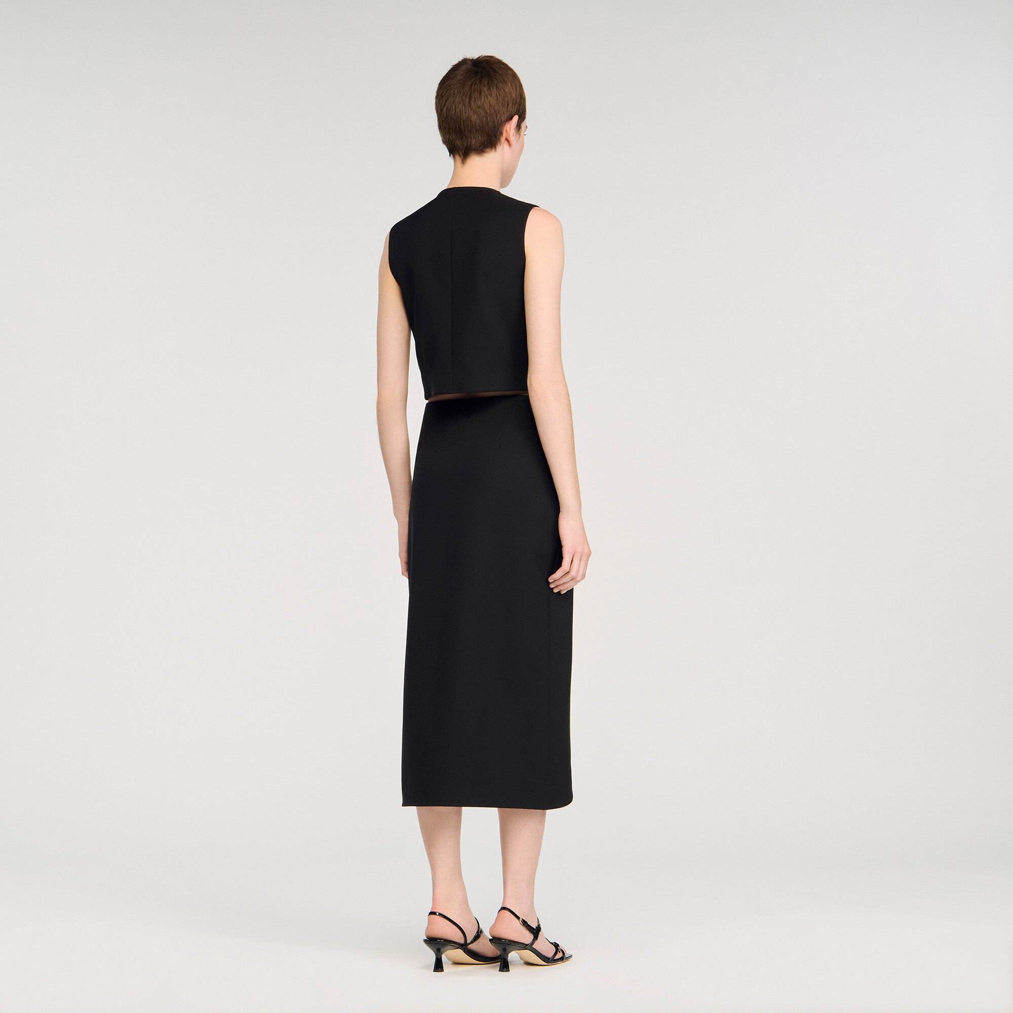 Jupe midi boutonnée