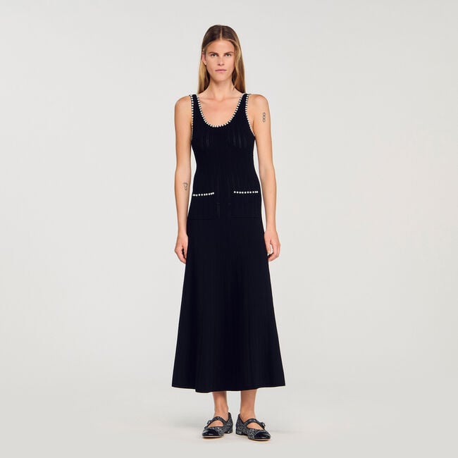 Robe longue à perles