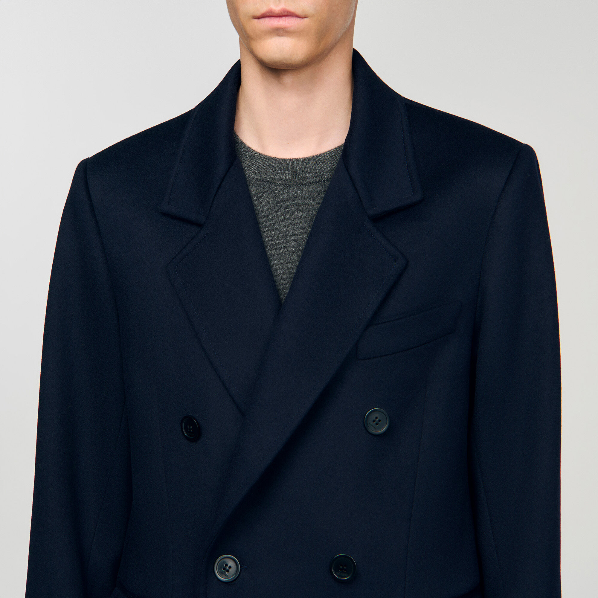 Manteau en laine et cachemire