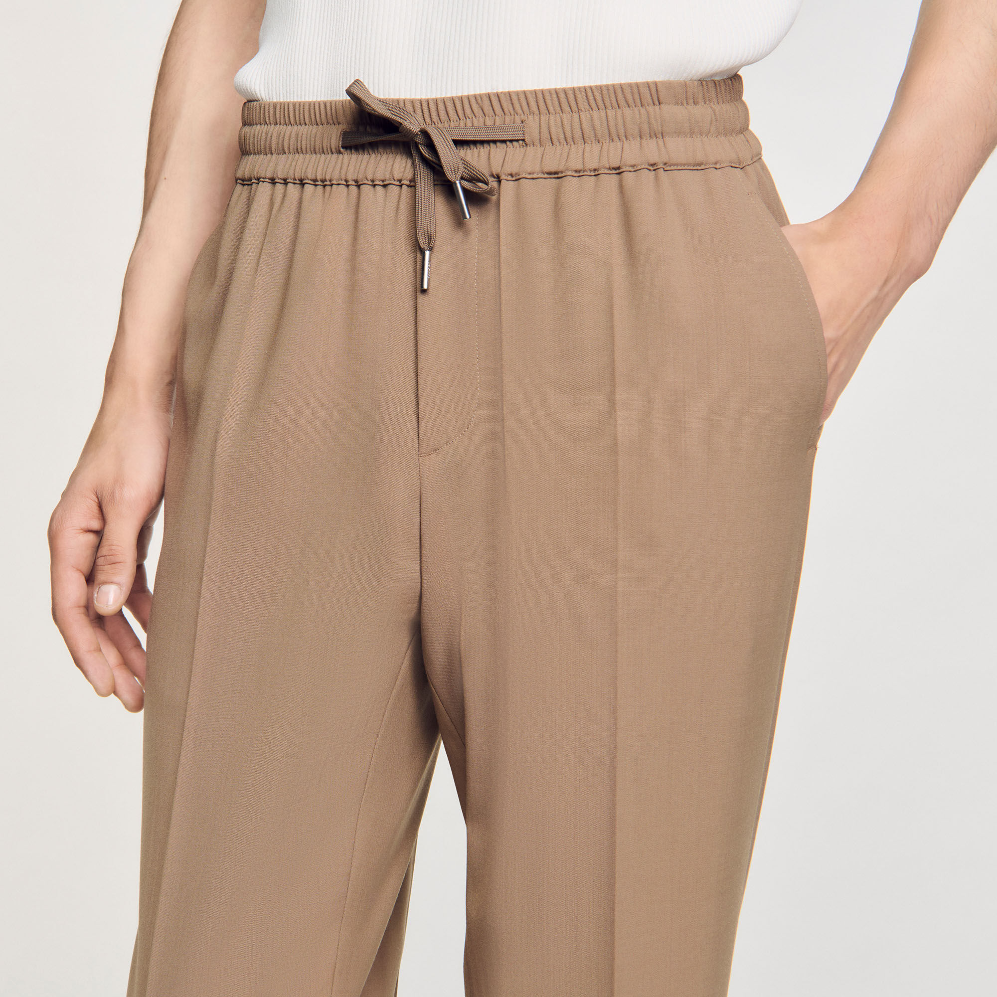 Pantalon droit élastiqué