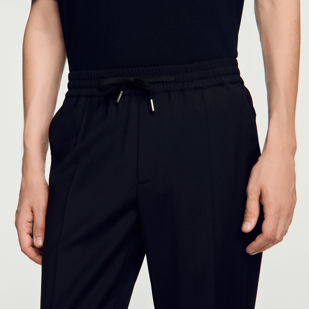 Sandro Pantalon droit élastiqué – Noir – vue 3