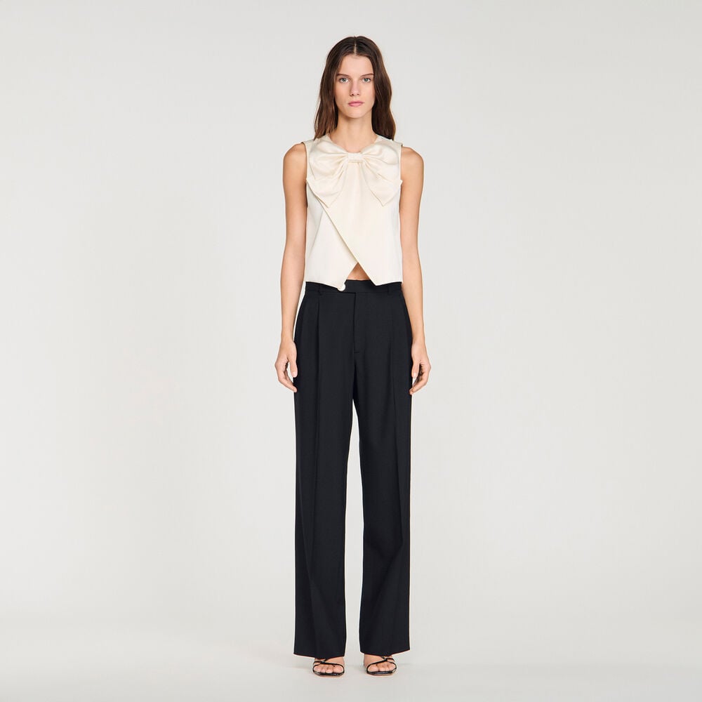 Sandro Pantalon de tailleur laine – Noir – vue 2