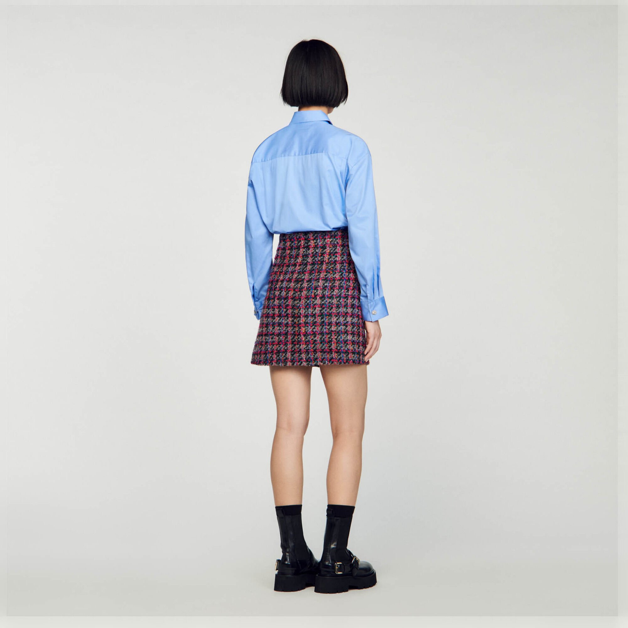 Jupe courte en tweed