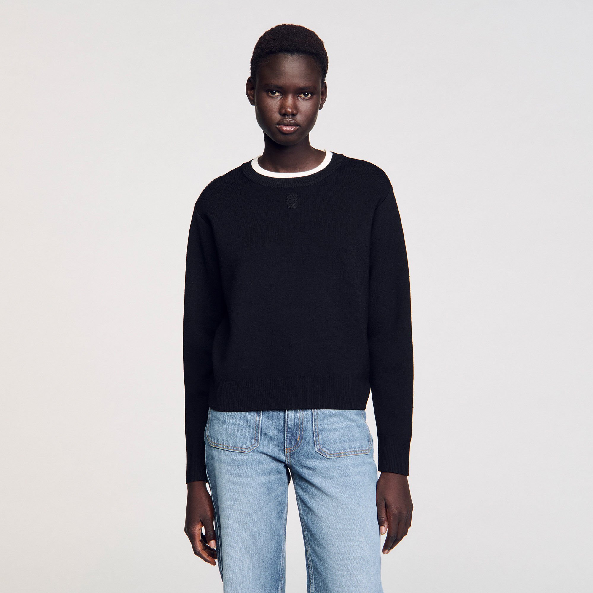 Pull 2 en 1 en laine mélangée