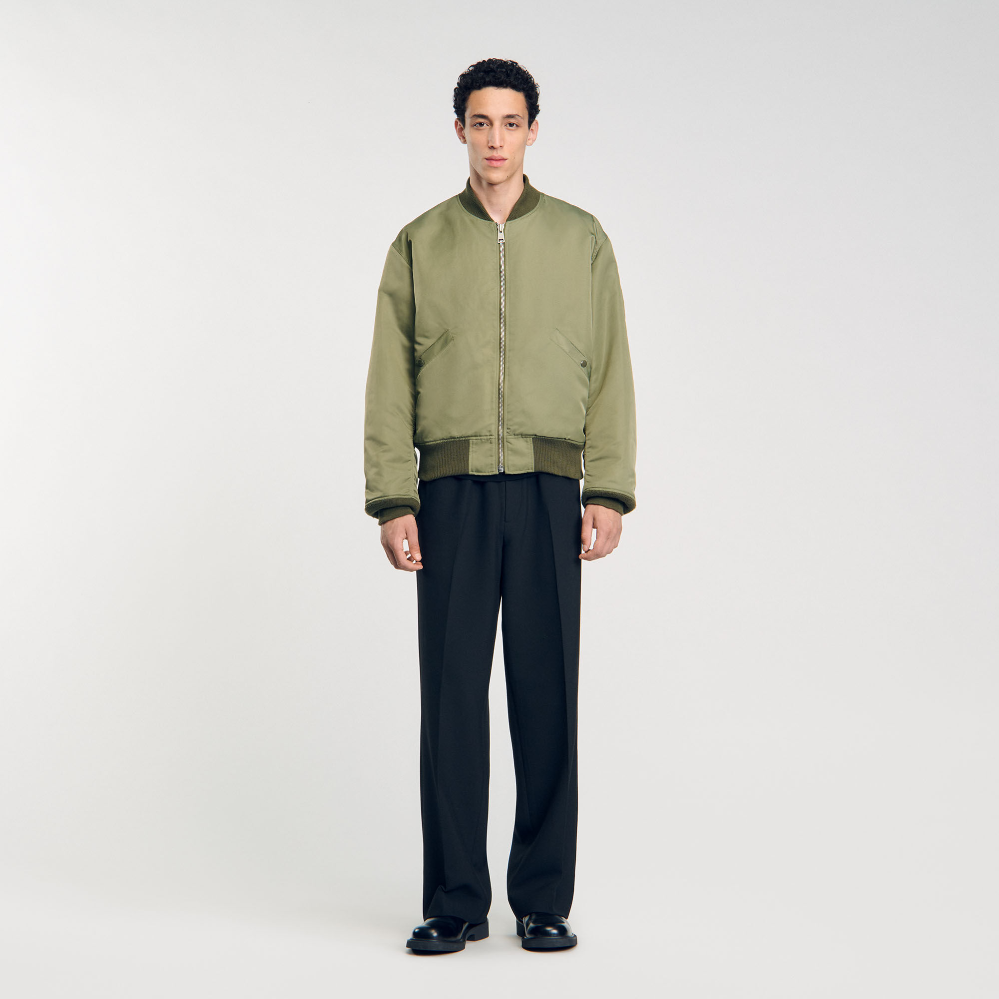 Bomber zippe vert pour homme Sandro Paris