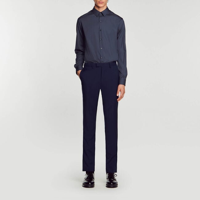 Chemise ajustée en coton stretch