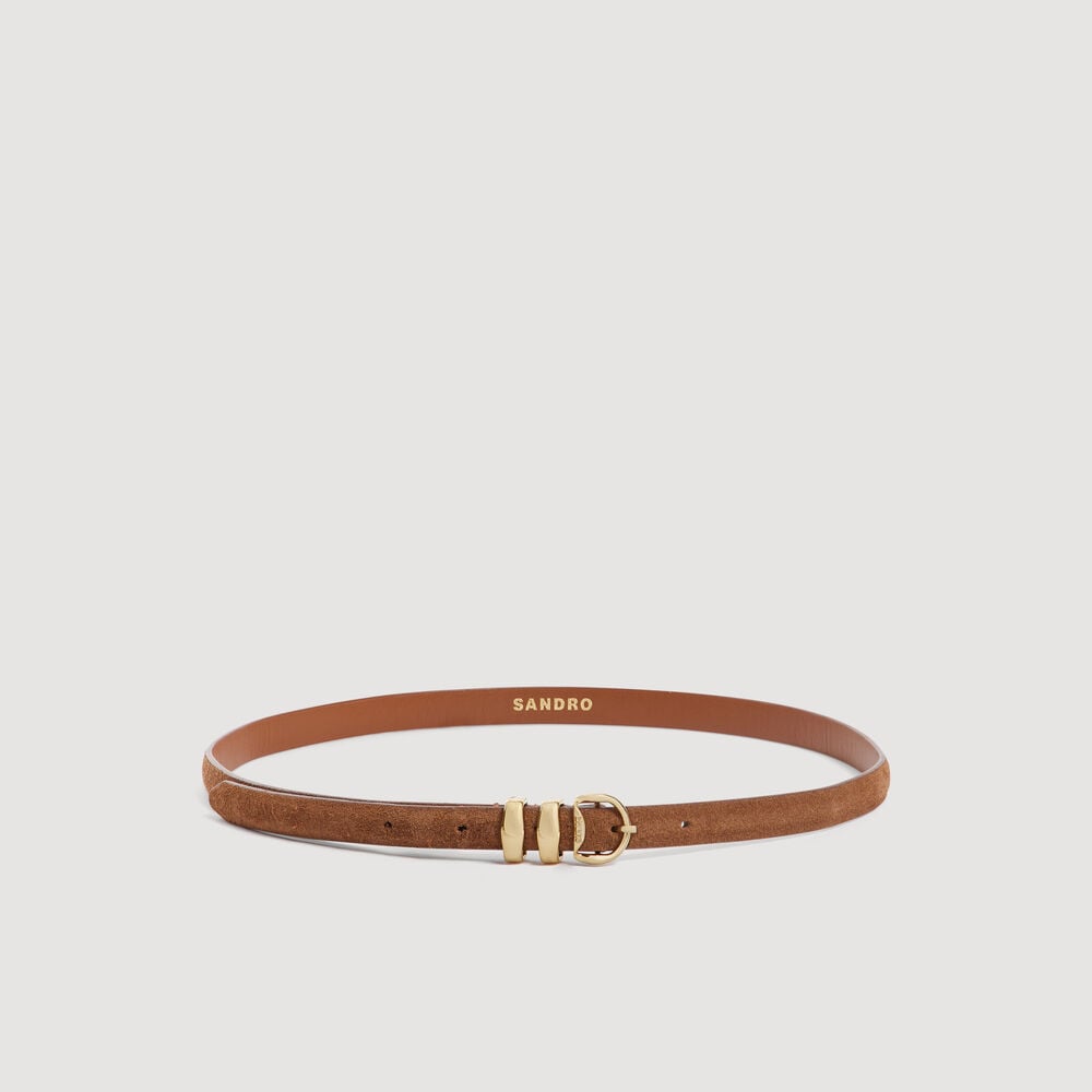 Sandro Ceinture en cuir suède – Beige