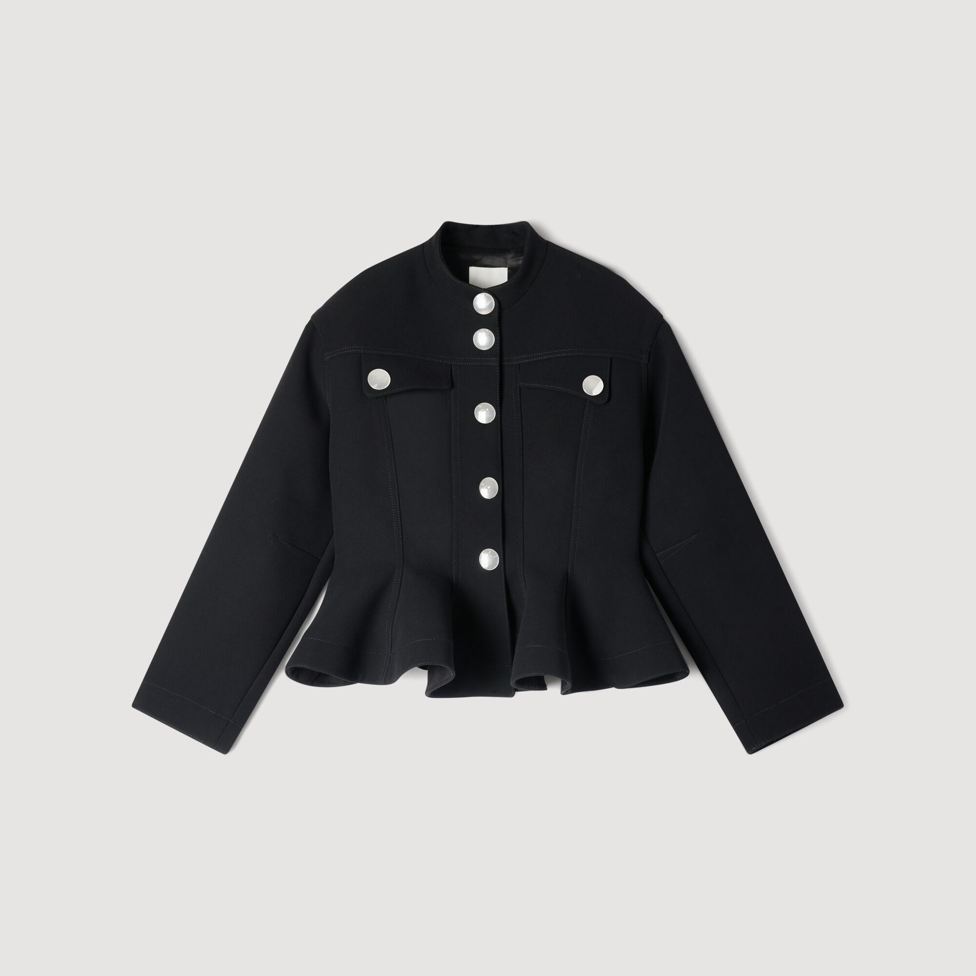 Veste courte &agrave; basque volant&eacute;e