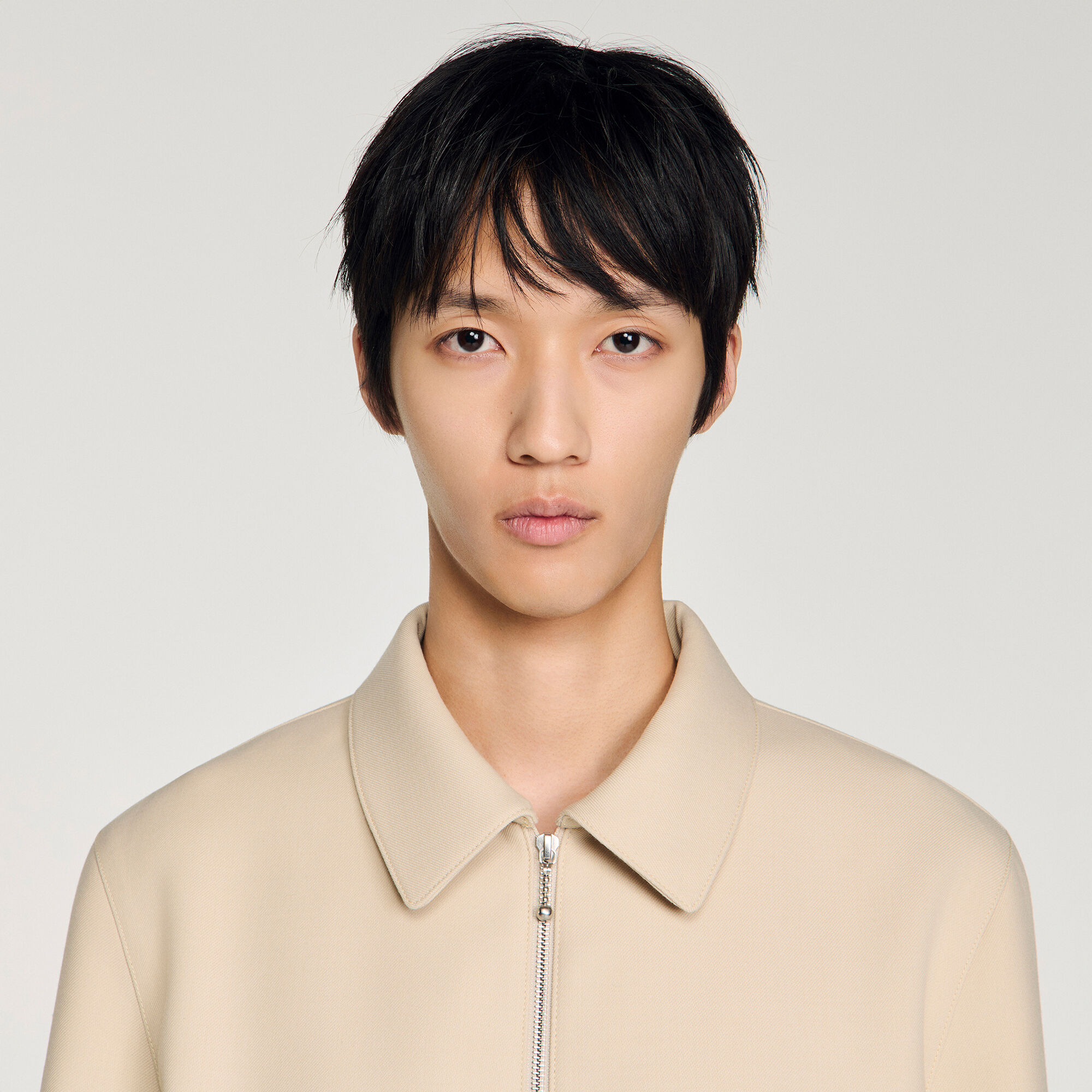 Blouson en laine m&eacute;lang&eacute;e