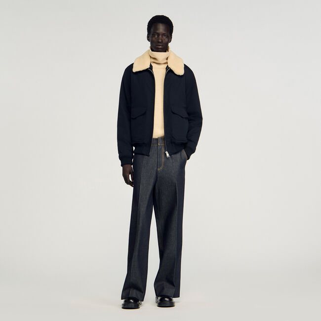 Blouson aviateur à col mouton