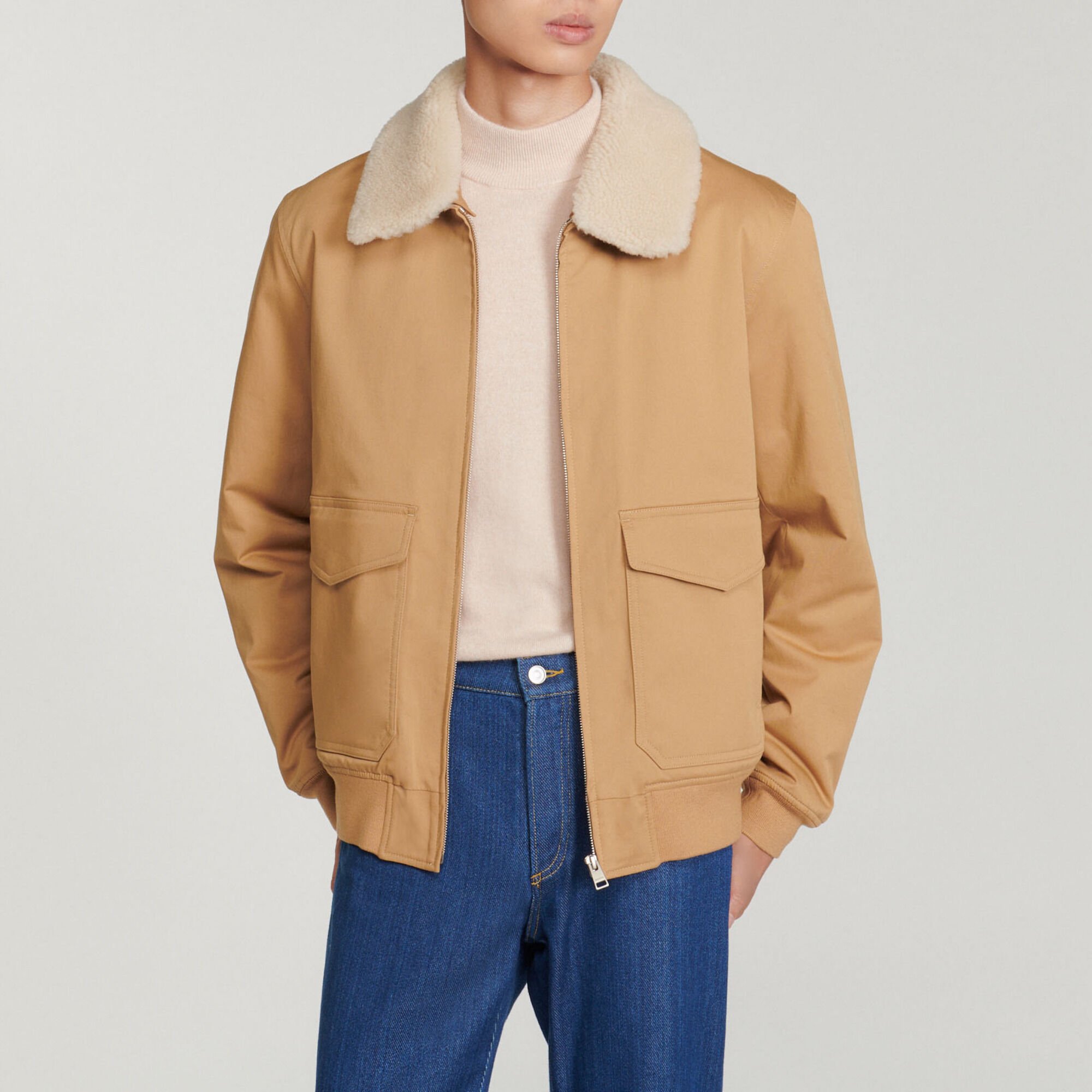 Blouson col mouton amovible