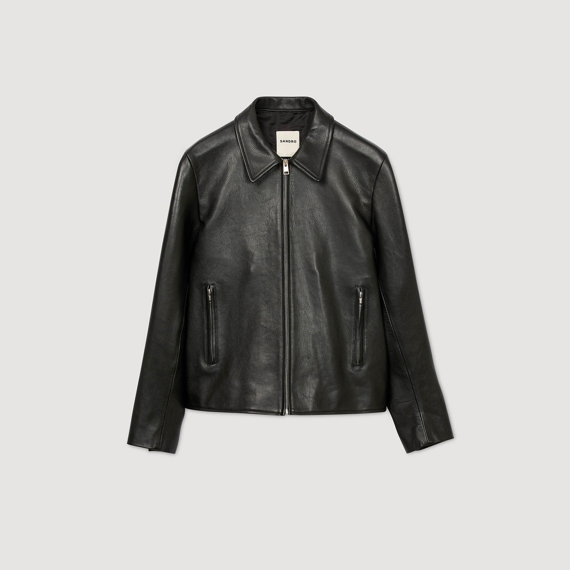 Blouson en cuir zippé