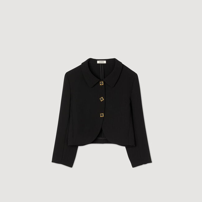Veste courte à boutons bijou